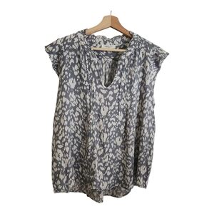 Monday Fun Summer Flutter Sleeve Top Gray XXL